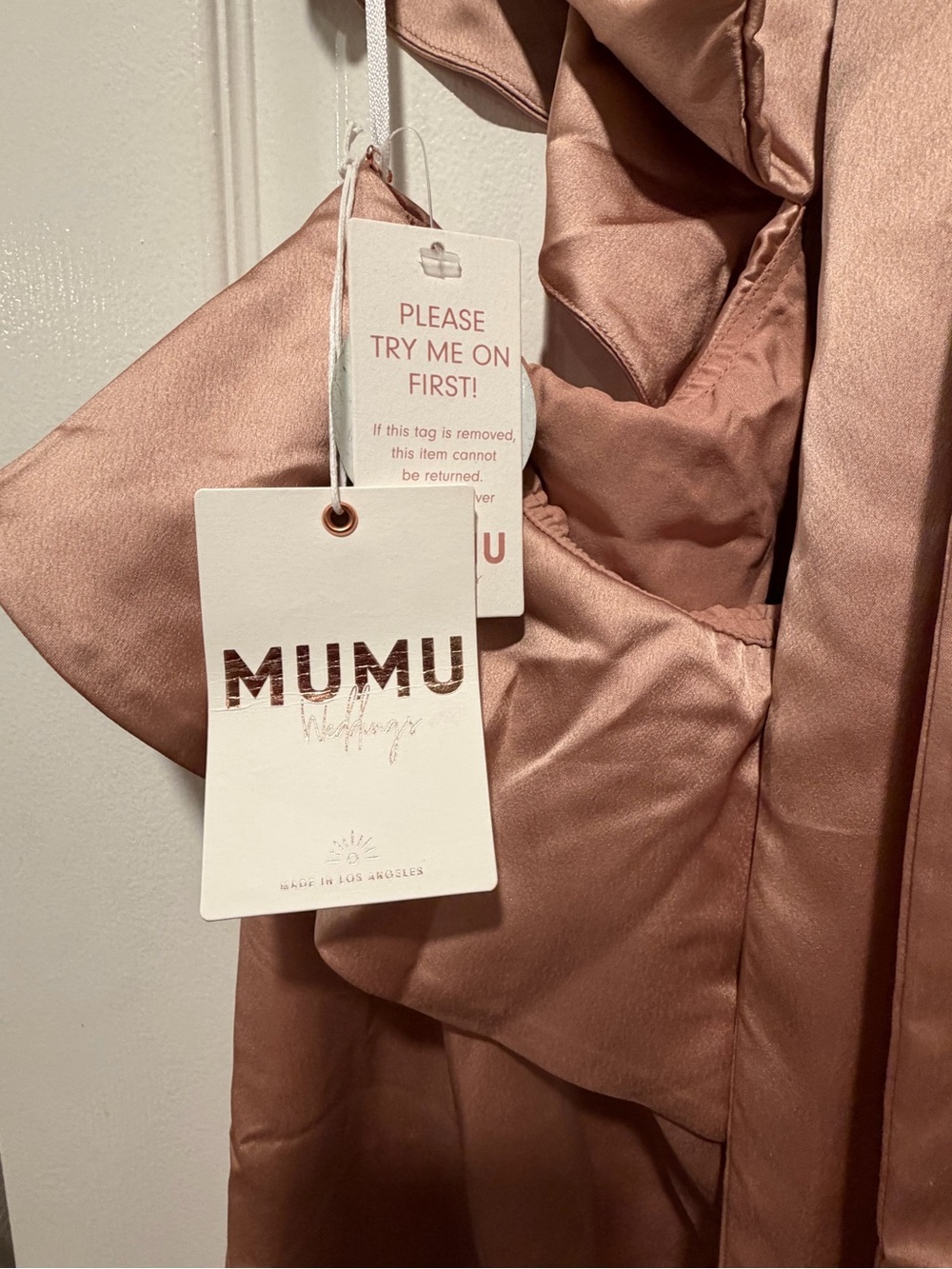 NWT Show Me Your Mumu Zoey Midi Dress | Blush Pink Satin | Size Medium - Picture 6 of 6